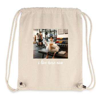 Ich wohne jetzt hier Goose Gym Workout - Stanley/Stella recycelter Gym Bag - Naturweiß - Vorne