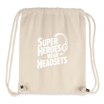 Superhelden tragen Headsets - Stanley/Stella recycelter Gym Bag - Naturweiß - Vorne