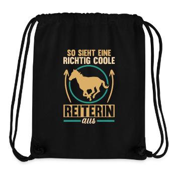 Reiten Pferdeliebhaber Reiterhof Pferde - Stanley/Stella recycelter Gym Bag - Schwarz - Vorne