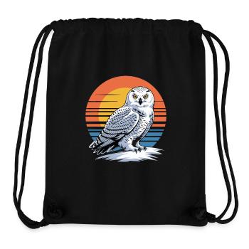  Schneeeule Vor Retro Sonnenuntergang Eule - Stanley/Stella recycelter Gym Bag - Schwarz - Vorne