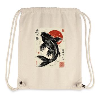 Carpe koi Symbole zen de l’art japonais - Sac à cordon recyclé Stanley/Stella - blanc naturel - Devant