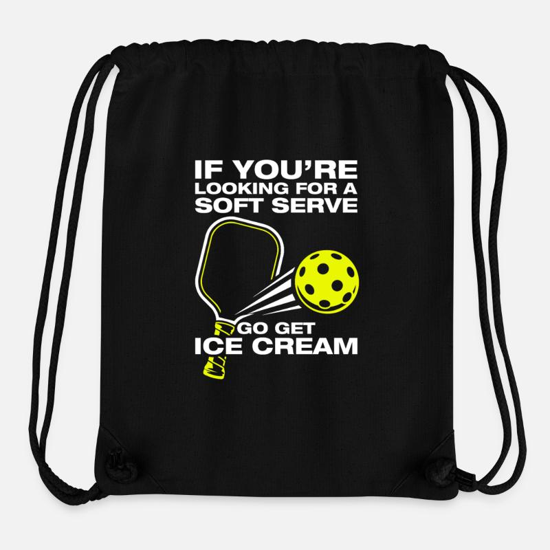 À la recherche d’un joueur de pickleball drôle de soft serve - Sac à cordon recyclé Stanley/Stella - noir