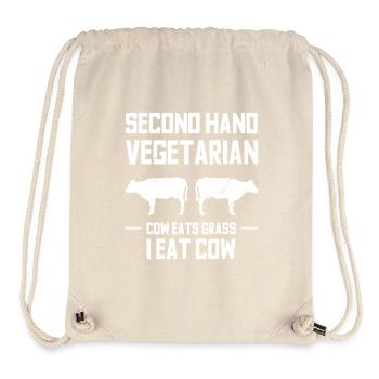 Second Hand Vegetarian Cow Eat Grass - Stanley/Stella Recycled Gym Bag - natural - Front
