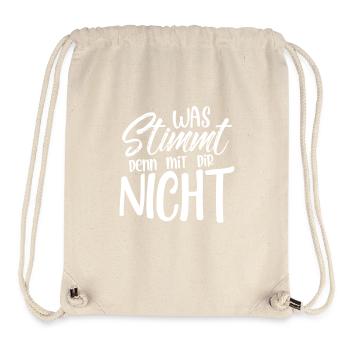 Was stimmt denn mit dir nicht - Stanley/Stella recycelter Gym Bag - Naturweiß - Vorne