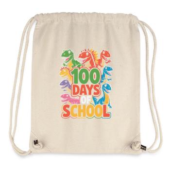 100 Tage Schule Dinos bunt - Stanley/Stella recycelter Gym Bag - Naturweiß - Vorne