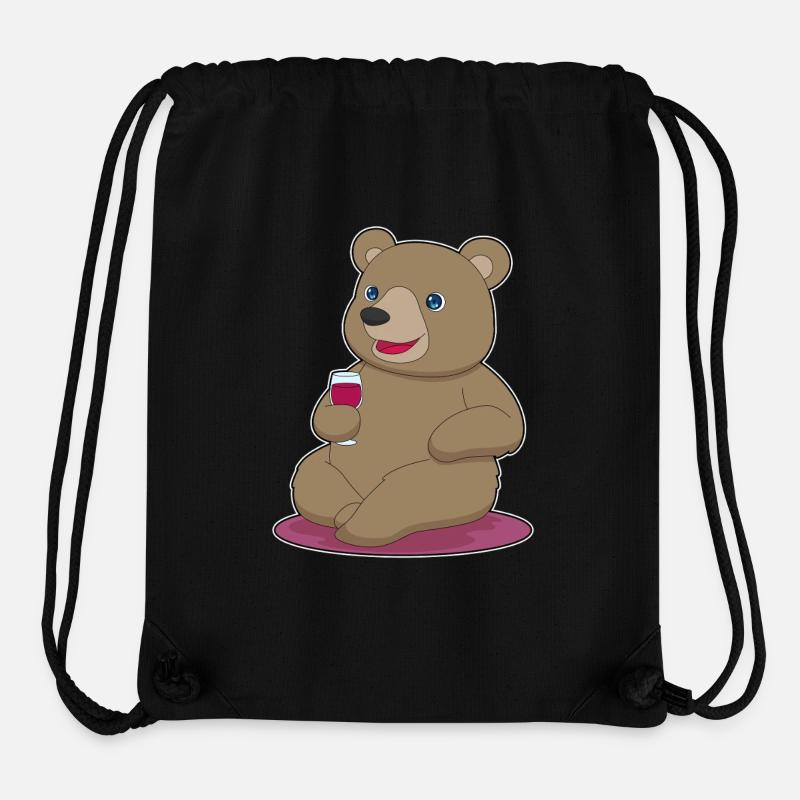 Bear Red Wine - Stanley/Stella Recycled Gym Bag - black