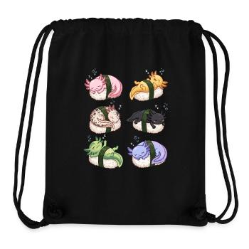 Kawaii Axolotls Sushi Nigiri Niedliche Anime-Tiere - Stanley/Stella recycelter Gym Bag - Schwarz - Vorne