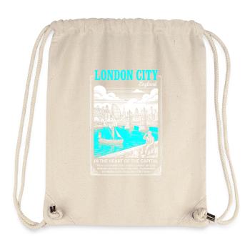 London Hafen Blau Neon - Stanley/Stella recycelter Gym Bag - Naturweiß - Vorne
