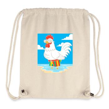 Summer chicken on the beach - Stanley/Stella Recycled Gym Bag - natural - Front