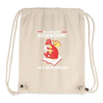 Bibliothek Bücherwurm - Stanley/Stella recycelter Gym Bag - Naturweiß - Vorne