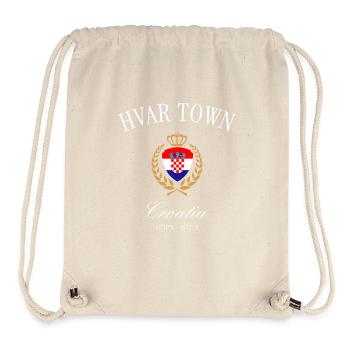 Hvar Kroatien Wappen Krone – Reise Souvenir - Stanley/Stella recycelter Gym Bag - Naturweiß - Vorne