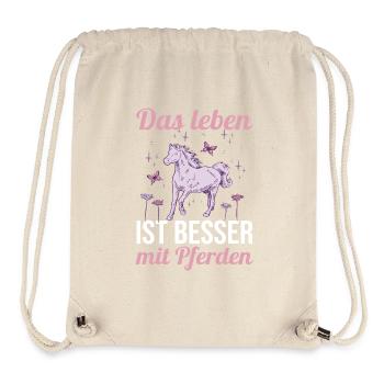 Reiten Pferdeliebhaber Reiterhof Pferde - Stanley/Stella recycelter Gym Bag - Naturweiß - Vorne