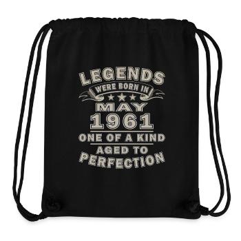 Legenden Mai 1961: Einzigartig gealtert - Stanley/Stella recycelter Gym Bag - Schwarz - Vorne