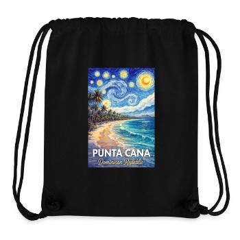 Punta Cana République dominicaine - Sac à cordon recyclé Stanley/Stella - noir - Devant