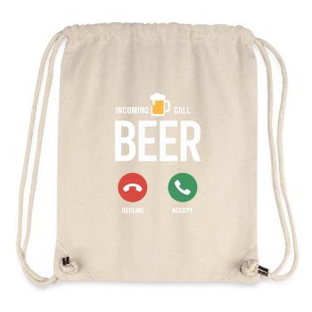 Bier Incoming Call Beer JGA Herren Männerabend - Stanley/Stella Recycled Gym Bag - natural - Front