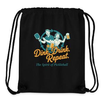 Pickleball Dink Drink Repeat Joueur drôle - Sac à cordon recyclé Stanley/Stella - noir - Devant