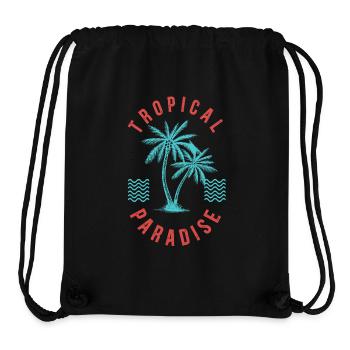 Tropical Paradise Retro Palm Abzeichen - Stanley/Stella recycelter Gym Bag - Schwarz - Vorne