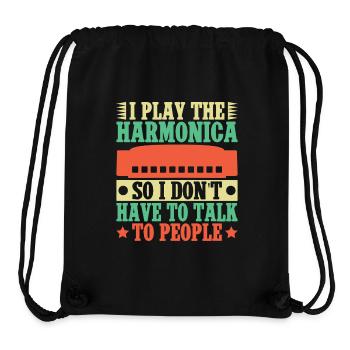 Funny Harmonica Player I Play Don´t Talk Harmonica - Stanley/Stella recycelter Gym Bag - Schwarz - Vorne