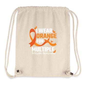 Sensibilisation à la sclérose en plaques avec le ruban orange - Sac à cordon recyclé Stanley/Stella - blanc naturel - Devant