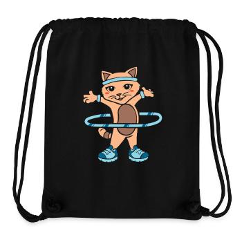 Hula Hup Huller Hullern Huller Hoop Katze - Stanley/Stella recycelter Gym Bag - Schwarz - Vorne