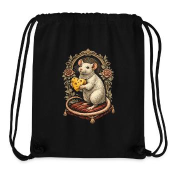 Rat de couleur Rat fantaisie Rat de la grande souris Rat domestique - Sac à cordon recyclé Stanley/Stella - noir - Devant
