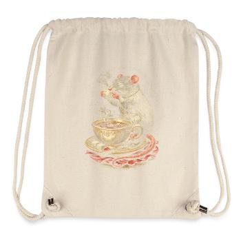 Rat de couleur Rat fantaisie Rat de la grande souris Rat domestique - Sac à cordon recyclé Stanley/Stella - blanc naturel - Devant