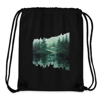 NACH HAUSE KOMMEN – Futuristisches UFO-Waldschutzgebiet - Stanley/Stella recycelter Gym Bag - Schwarz - Vorne