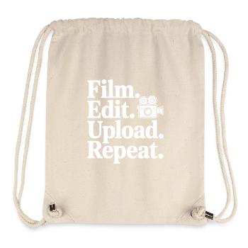 Film. Edit. Hochladen. Wiederholen. - Stanley/Stella recycelter Gym Bag - Naturweiß - Vorne