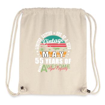 Vintage May 55 Years Great - Stanley/Stella Recycled Gym Bag - natural - Front