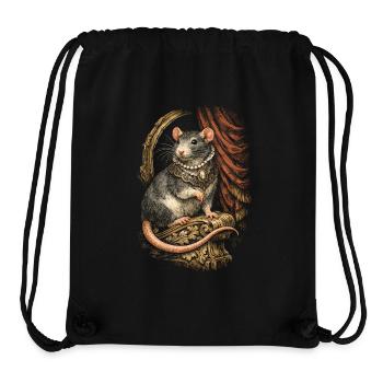 Rat de couleur Rat fantaisie Rat de la grande souris Rat domestique - Sac à cordon recyclé Stanley/Stella - noir - Devant