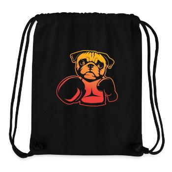 Boxender Mops – Pug Boxer Spaß - Stanley/Stella recycelter Gym Bag - Schwarz - Vorne