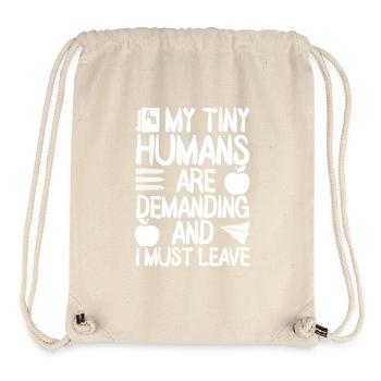 Enseignants de maternelle humains exigent la crèche - Sac à cordon recyclé Stanley/Stella - blanc naturel - Devant