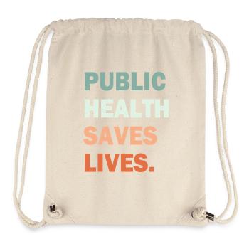 La santé publique sauve des vies Typographie du gradient - Sac à cordon recyclé Stanley/Stella - blanc naturel - Devant