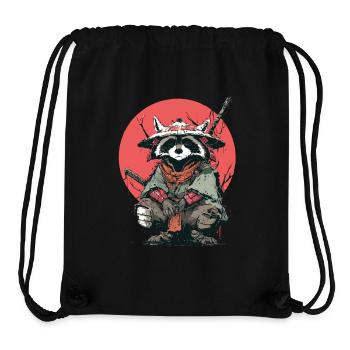 Raccoon Samurai in Red Moon - Stanley/Stella Recycled Gym Bag - black - Front
