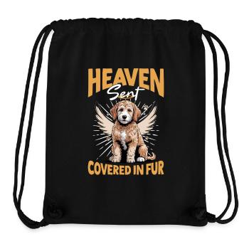 Race de chien Goldendoodle - Sac à cordon recyclé Stanley/Stella - noir - Devant