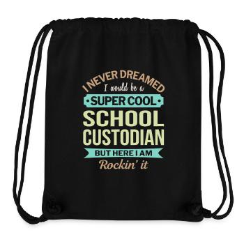 Fierté d'un concierge d'école super cool - Sac à cordon recyclé Stanley/Stella - noir - Devant