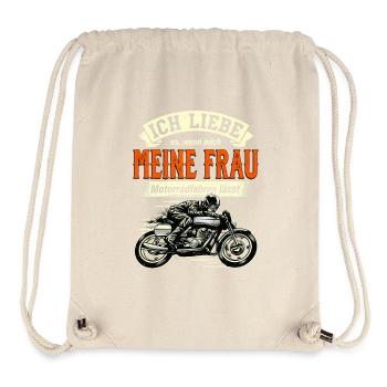 Ich Liebe Meine Frau Motorrad Biker Spruch - Stanley/Stella recycelter Gym Bag - Naturweiß - Vorne