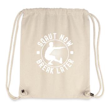 Gym Junkies Squat Now Break Later Calisthenics - Stanley/Stella recycelter Gym Bag - Naturweiß - Vorne