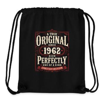 64th Birthday Gift Original Vintage 1962 - Stanley/Stella Recycled Gym Bag - black - Front