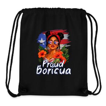 Proud Boricua Puerto Rican Puerto Rico - Stanley/Stella Recycled Gym Bag - black - Front