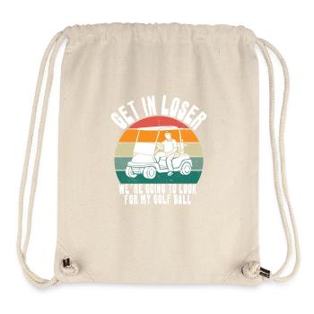 Retro Golf Cart Sunset - Stanley/Stella Recycled Gym Bag - natural - Front