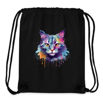 Bunte Splash Art Australische Nebelkatzengesicht - Stanley/Stella recycelter Gym Bag - Schwarz - Vorne