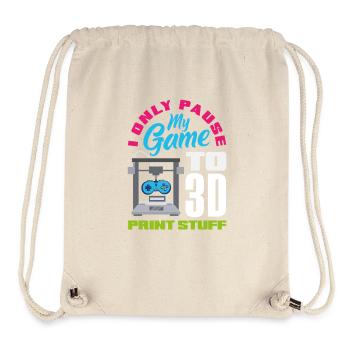 Pausiere Mein Spiel Nur Für 3D Druck Gamer - Stanley/Stella recycelter Gym Bag - Naturweiß - Vorne