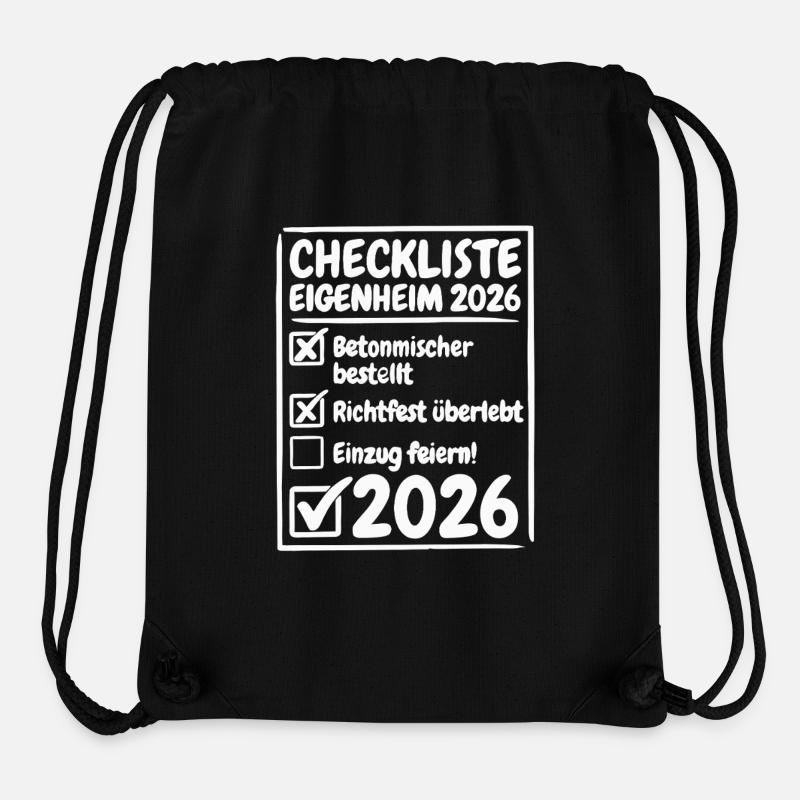 Checkliste Eigenheim 2026 Hausbau - Stanley/Stella recycelter Gym Bag - Schwarz