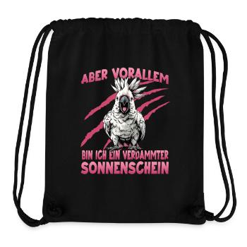 Exotischer Cockatoo Kakadu Papagei Design - Stanley/Stella recycelter Gym Bag - Schwarz - Vorne
