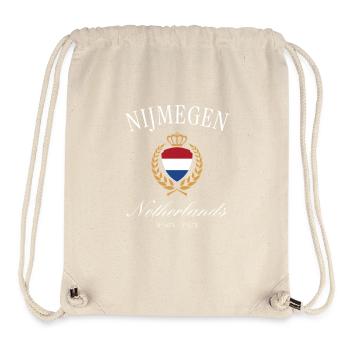Couronne des armoiries de Nimègue – Souvenir de voyage aux Pays-Bas - Sac à cordon recyclé Stanley/Stella - blanc naturel - Devant