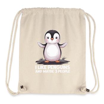 Lustiger Pinguin Spruchdruck - Stanley/Stella recycelter Gym Bag - Naturweiß - Vorne