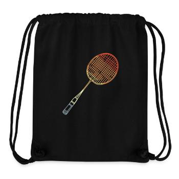 Badminton Racket Sketch - Stanley/Stella Recycled Gym Bag - black - Front