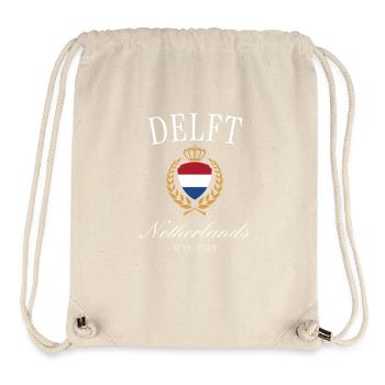 Couronne des armoiries de Delft – Souvenir de voyage aux Pays-Bas - Sac à cordon recyclé Stanley/Stella - blanc naturel - Devant