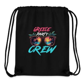 Équipe du parti grec - Sac à cordon recyclé Stanley/Stella - noir - Devant